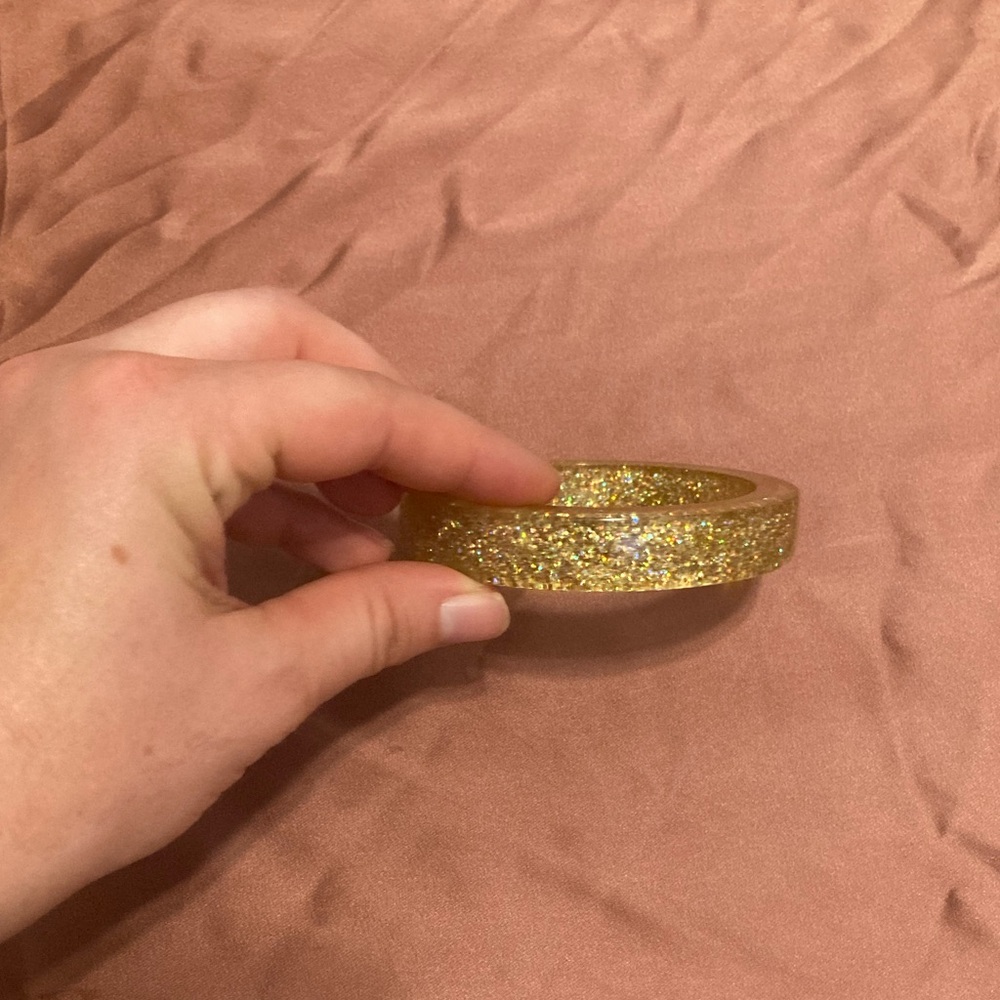 Splendette Classic Pale Gold Glitter Bangle